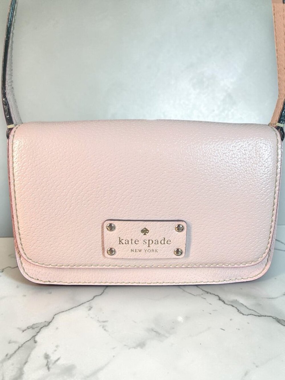Kate Spade Wellesley Fynn "Ballet Slipper Pink" Leather Crossbody Bag - Picture 2 of 13
